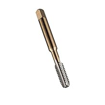 Dormer E500 High-Speed Steel Straight Flute Tap, Uncoated (Bright) Finish, Round Shank with Square End, Taper Chamfer, M1.8-0.35 Thread Size