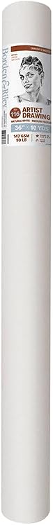 Borden & Riley 36" x 10 Yards #116 Artist Drawing/Sketch Roll, 147 GSM/90 lb., White, 1 Roll Each