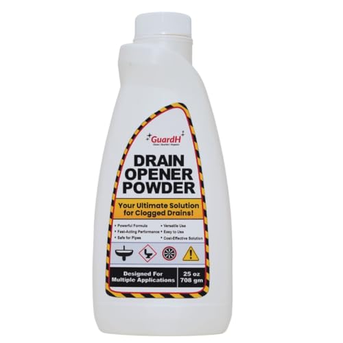 Drain Opener Powder 25 oz 708 g Fast-Acting Drain Cleaner for Kitchen Sink, Bathroom Drains, Shower & Pipes Powerful Grease, Hair & Clog Remover Heavy Duty Pipe Cleaning Powder