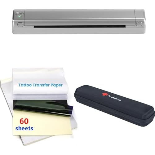 Phomemo Tattoo Thermal Printer Kit with Storage Case & 45 Tattoo Transfer Papers - Wireless Stencil Printer for Tattooing - Compatible with Phones & PCs