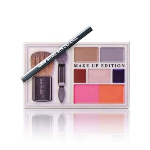 Original Royal Box White Make-Up Compact 8 Compartment Snuff Wallet Box with Built in 3 Metal Alloy Straw