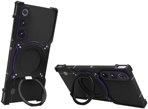 for ZTE Nubia RedMagic 10 Air Metal Case, Premium Aluminum Cool Metal Frameless Design Bumper case Compatible with Magsafe Kickstand Rotatable Magnetic Holder Purple