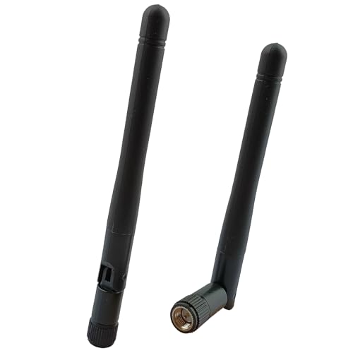 Computer Networking SMA Antenna 2-Pack, 2dBi Dual Band WiFi 2.4GHz 5GHz BT Wireless Signal SMA-Male Pin