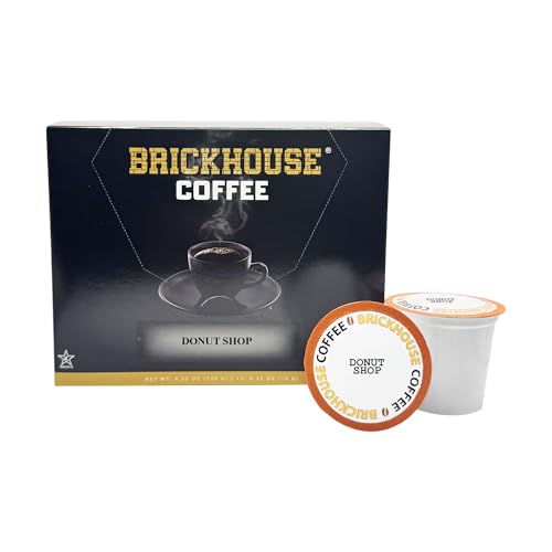 Brickhouse Donut Shop Blend Coffee Pods 12 Count Single Serve Cups Compatible with Keurig Brewers Smooth, Classic Medium Roast Gourmet Coffee