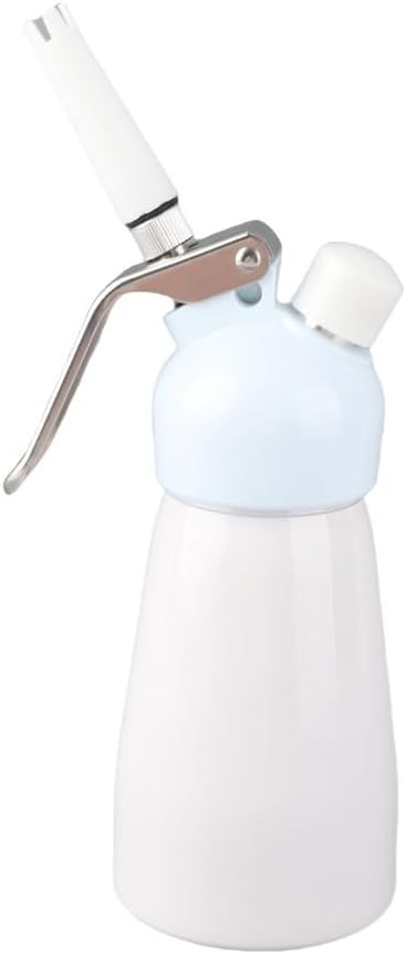 Cream Dispenser 250mL White Aluminum Whipped Cream Whipper with 3 Nozzles, Refillable Dessert Foam Maker for Baking and Cocktails 7.09 x 3.15 in