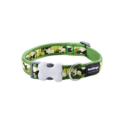 Red Dingo Design Camouflage Dog Collar Small, Green
