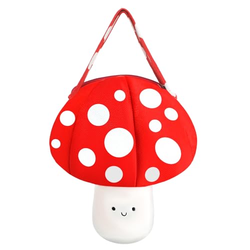 Halloween Mushroom Bag Purse Mushroom Costume Women Costume Halloween Purses and Handbags Red and White Lovely Botany Bag for Women Girl