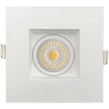 Goodlite 3-Inch Square Black High-Output Regressed Gimbal Adjustable Eyeball LED Light, Selectable Color Temps 27k-30k-35k-41k-50k, 11W, 1050 Lumens, 120-277V, Triac & 0-10V Dimming, 1ct. (G-97326)