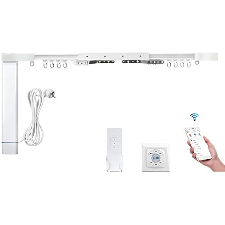 Smart Curtains System, Electric Curtain Track Works with Apple Homekit, Automatic Curtain Opener with Electric Curtain Tracks, Compatible with Alexa Google Home Apple Home 5.1m 200.7 inch