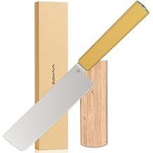 6 Inch Nakiri Knife, AR-RPM9 Steel & Replaceable Handle, Multipurpose Meat Cleaver Vegetable Chef Knife with Oak Sheath, Gift for Home Chefs