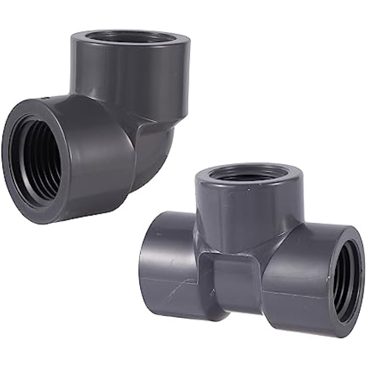 Garden Home 12 Pouce Filetage Femelle Coude 3 Voies PVC Coupleur Reservoir Raccord Deau Adaptateur De Tuyau Daquarium Water Pipe Fittings Color : 4194