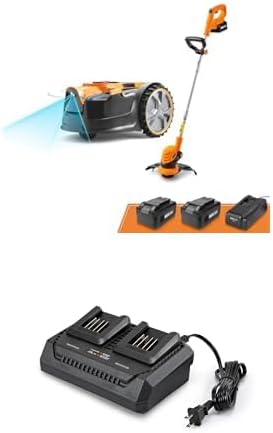 Robot Lawn Mower with Cordless 24V MAX 10 Grass Trimmer Combo Kit+MX24V Dual-Battery Charger 24LFC15-ETL
