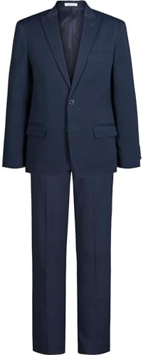 Calvin Klein Boys 2-piece Formal Suit Set, Single Breasted Jacket & Straight Leg Dress Pants