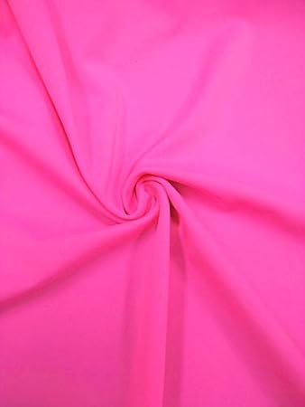 Nylon Solid Spandex Tricot 4 Ways Stretch Heavy Weight Fabric (Neon Pink)