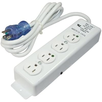 Conntek 55203 6-Feet SJTW 143 Medical Grade Power Strip 15A 125V 4 OutletGreen Dot Meets UL1363A