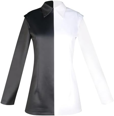 AwwwCos Cosplay Costume Shirt Black White Dress for Adult Top Halloween Carnival Party Suit