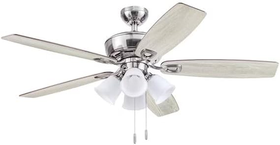 Harbor Breeze Notus 52-in Brushed Nickel LED Indoor Ceiling Fan with Light Kit (5-Blade)