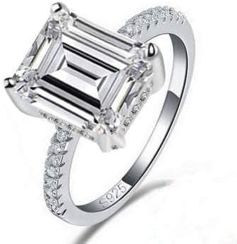 SUKKCCNO Jewelry 3 Carat CZ Engagement Rings Simulated Diamond Engagement Ring for Women Silver Wedding Jewelry