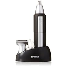 Optimus 50003 Personal Grooming System With Rotary Blades and Trimmer Head Attachment, Black/silver