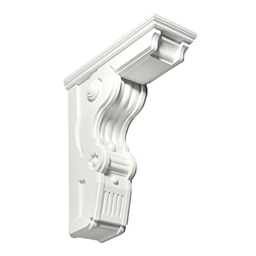 Fypon Premium Architectural Brackets Smooth Ornate Style | Low Maintenance Interior & Exterior Use | 8.5 Width x 26 Height x 22.5 Projection | BKT23X26 26 22 12 8 12