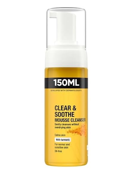 Clear & Soothe Mousse Cleanser - Oil-Free & Calming Cleanser with Turmeric - 150ml