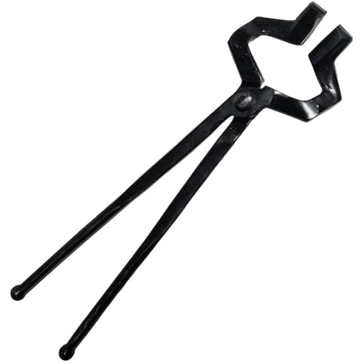 Offset Z-Type Blacksmith Tongs 17, Black - Blacksmith Tools and Forging Tools for Beginner & Professional Blacksmithing - Durable Steel, Ergonomic Grip and Versatile
