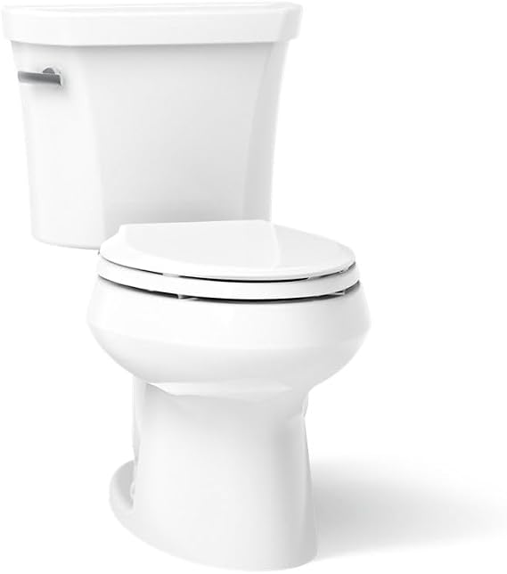 Kohler K-3978-0 Wellworth Elongated 1.6 gpf Toilet, White, Seat Not Included