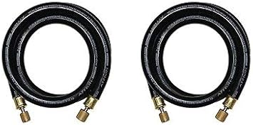 Appion MH120006EAK 1/2" Diameter Hose, 3/8" FL to 1/4" FL Vacuum Certified Refrigerant Hose, 6', Black (2-(Pack))