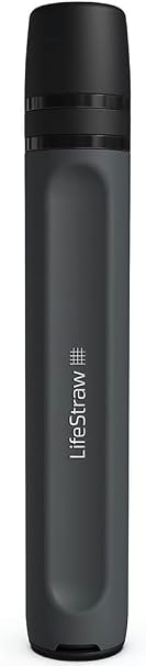 LifeStraw Peak Series - Personal Water Filter Straw for Backup Filtration, Emergency, Survival, and Ultralight Hydration, BPA-Free, Dark Mountain Gray