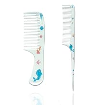 Baby Hair Comb Set,2 Piece Small Cute Hair Combs,Mini Hair Combs Set Toddler Comb for Girls Boys Kids Fine Tooth Rat Tail Combs Doll Comb Gift For All Hair Types (Blue)