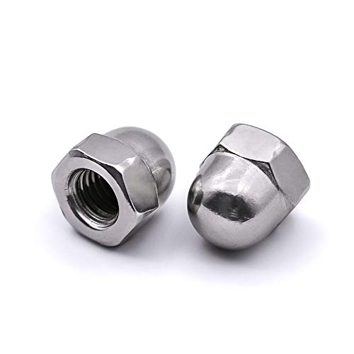 38-16 Acorn Hex Cap Dome Head Nuts, 304 Stainless Steel 18-8, Full Thead Coverage, 10 PCS