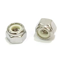 1/4"-20 Nylon Insert Lock Nut (100 Pieces) Stainless Steel Finish Hex Lock Nuts, 304 (18-8) Stainless Plain Finish Corrosion Resistant Commercial Grade by Bolt Dropper