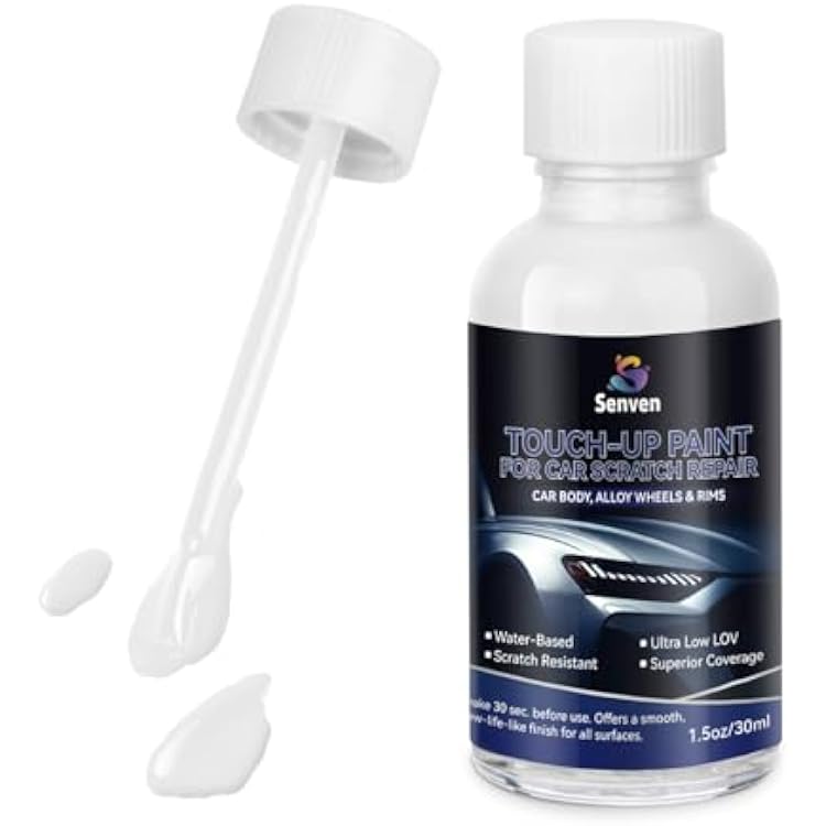 Car White Paint Touch Up Cars Scratch Repair for Vehicles, Rim High-Gloss White Paint Pen 30ML Quick Drying Automotive Scratch Repair, Non-toxic 1.5 oz Easy to Use, Quick Drying