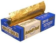 Handi-Foil 29110 Gold Interfolded Aluminum Foil Pop-Up Sheets, 9" x 10.75", Box of 200 Sheets
