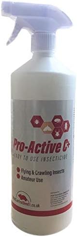 Pro-Active C+ Clothes Moth, Carpet Moth, Spider, Woodlice, Ant, Carpet Beetle, Cockroach, Stored Product, Food Product, Silverfish, Bristletail Control Spray 1 litre