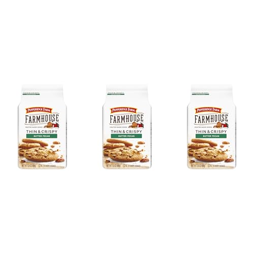 Pepperidge Farm Farmhouse Thin & Crispy Butter Pecan Cookies,5.9 oz. Bag,Pack of 3