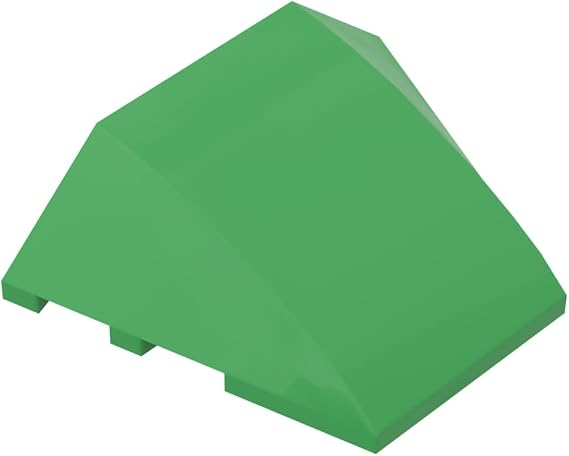 Gobricks 64225 Wedge Curved 4x3 No Studs (Plain), Bright Green, 10 pcs