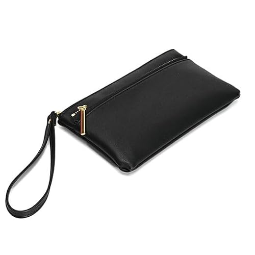 DOB SECHS Small Leather Wristlet Purses for Women Womens Clutch Handbags Wallet Cell Phone Purse Pouch Bags with Card Slots