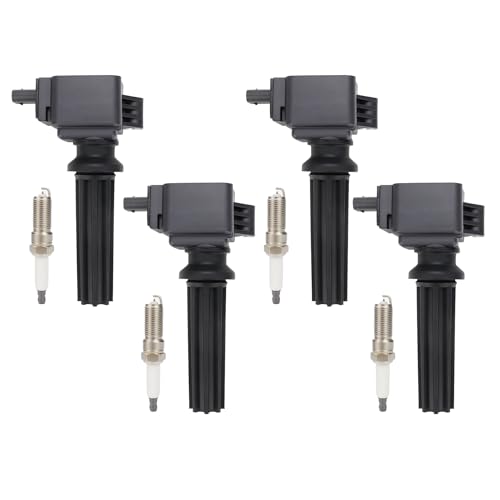 UF670 Ignition Coil Pack Compatible with Ford Focus Edge 2013-2018 2.0L Fusion Escape 2013-2020 2.0L, Ford Mustang 2015-2020 2.3L, With Spark Plugs Kits