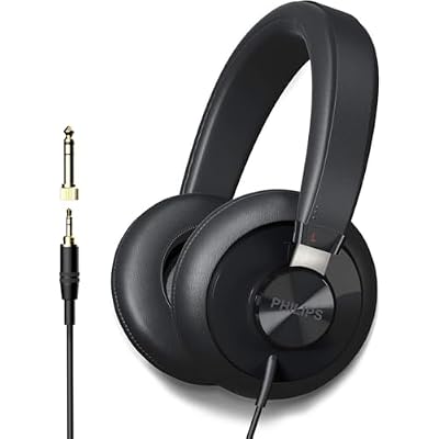 Philips SHP6000 Wired Headphones Studio Monitor & Mixing DJ Stereo Headsets Over Ear Headphones Wired Noise Isolation with High Resolution Audio, Deep Bass
