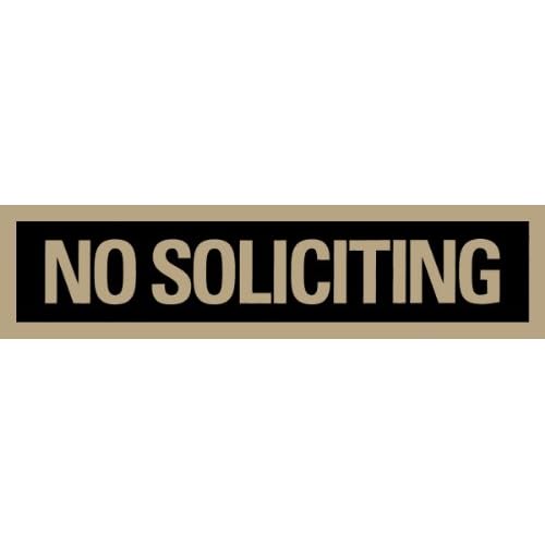 Headline Sign - Self-Stick Sign,#34;NO SOLICITING Sign, 2 x 8 Inches, Black and Gold, Made in USA 9369