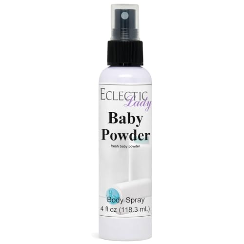 Eclectic Lady Baby Powder Body Spray, 4 ounces, Body Mist for Women with Clean, Light & Gentle Fragrance, Cologne with Soft, Subtle Aroma For Daily Use