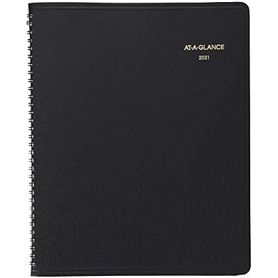 2021 Monthly Planner by AT-A-GLANCE, 9 x 11, Large, 15 Months, Black 702600521