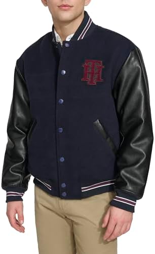 Tommy Hilfiger Mens Tommy Hilfiger Mens Mixed-media Bomber Jacket