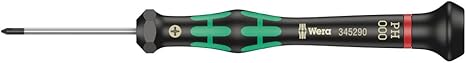 Wera 05345290001 2050 PH Screwdriver for Phillips Screws for Electronic Applications, PH 000 x 40 mm, Black