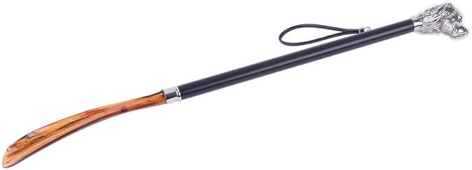 FootFitter Deluxe Long Shoe Horn with Nickel Plated Handle (Made in Italy)