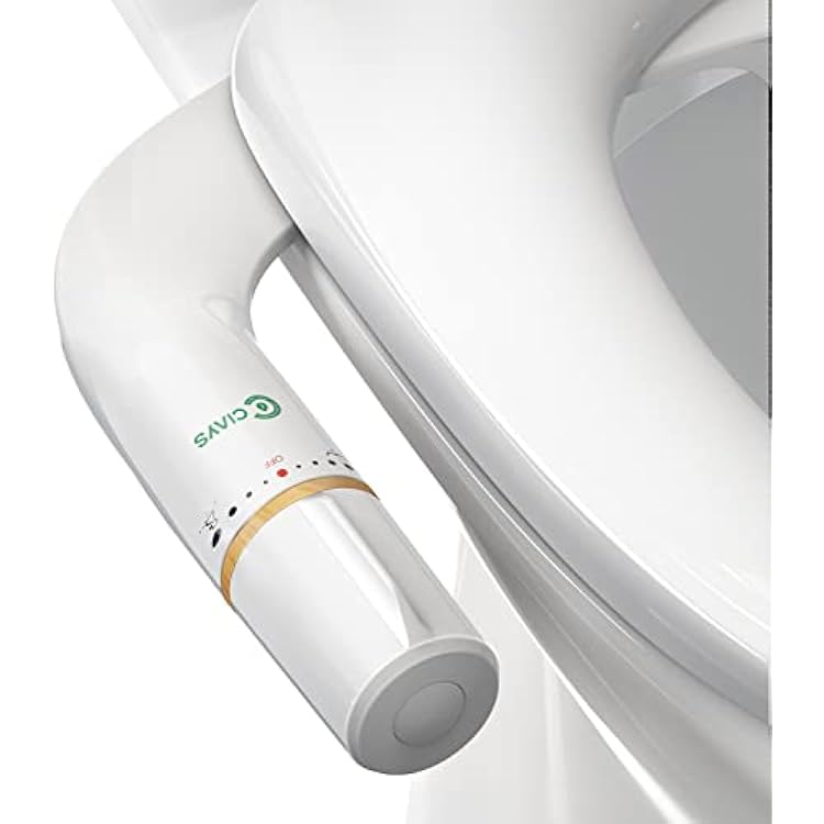 Ciays Bidet Attachment for Toilet Ultra-Slim Bidet Sprayer with Pressure Controls Non-Electric Dual Nozzles for FemininePosterior Wash, Bamboo and White