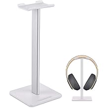 Headphone Stand Headset Holder- Gaming Headset Holder with Aluminum Supporting Bar Flexible Headrest Anti-Slip Earphone Stand for All Headphones, Black