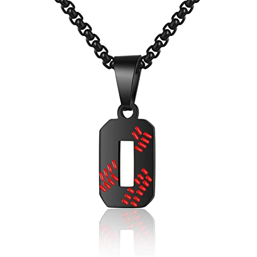 AIAINAGI Baseball Number Necklace - Stainless Steel Chain Pendant for Men Athletes 00-99 Jersey Number Gift