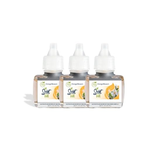 Scent Fill 100% Natural Orange Blossom Plug in Air Freshener, Scented Oil Refills, 3 Refills